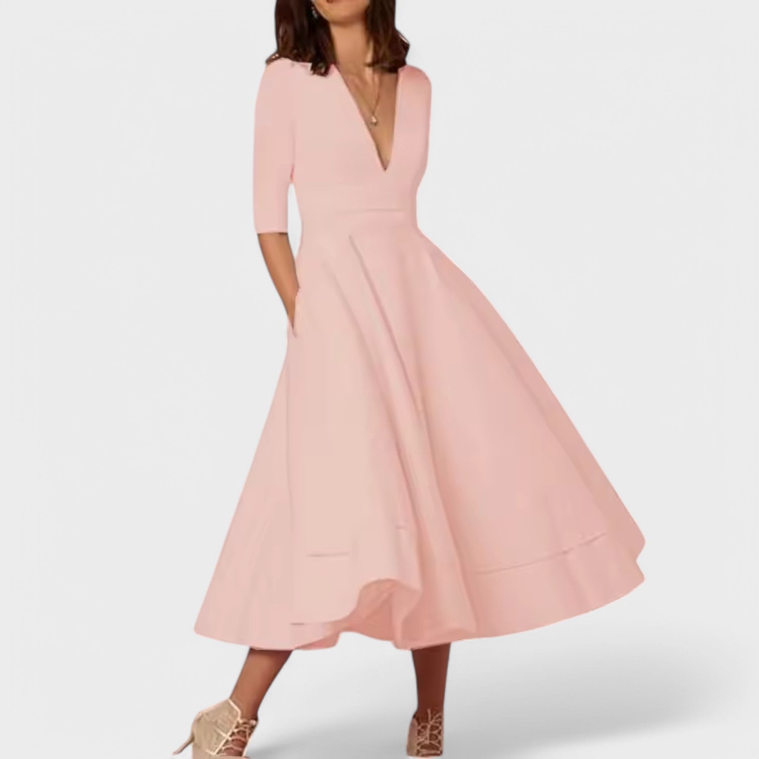 Helena - Elegantna haljina s V-izrezom