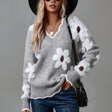 Tereza | Cvjetni pulover s V-izrezom