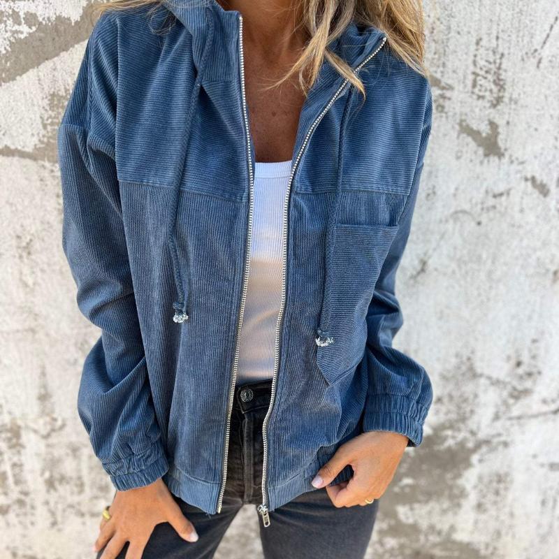 Ella | Manšestrová ass s kapucí zipem