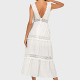 Camila | Vestido Midi Boho com Detalhes em Renda