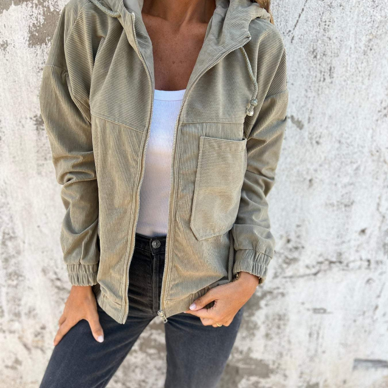 Ella | Manšestrová ass s kapucí zipem