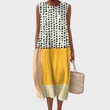 Elisa | Vestido com Painéis e Padrão de Bolas