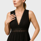 Camila | Vestido Midi Boho com Detalhes em Renda