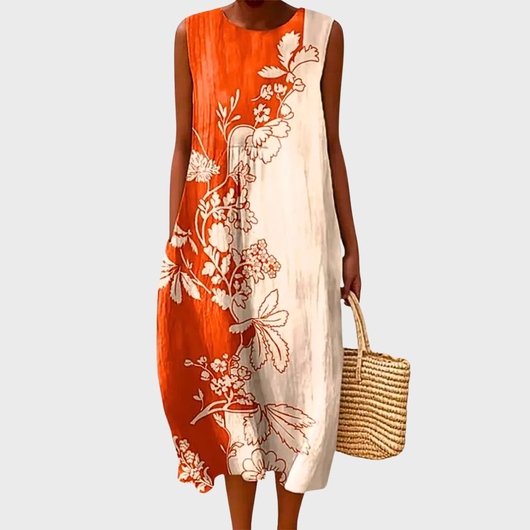 Elisa | Vestido com Painéis e Padrão de Bolas