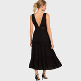 Camila | Vestido Midi Boho com Detalhes em Renda