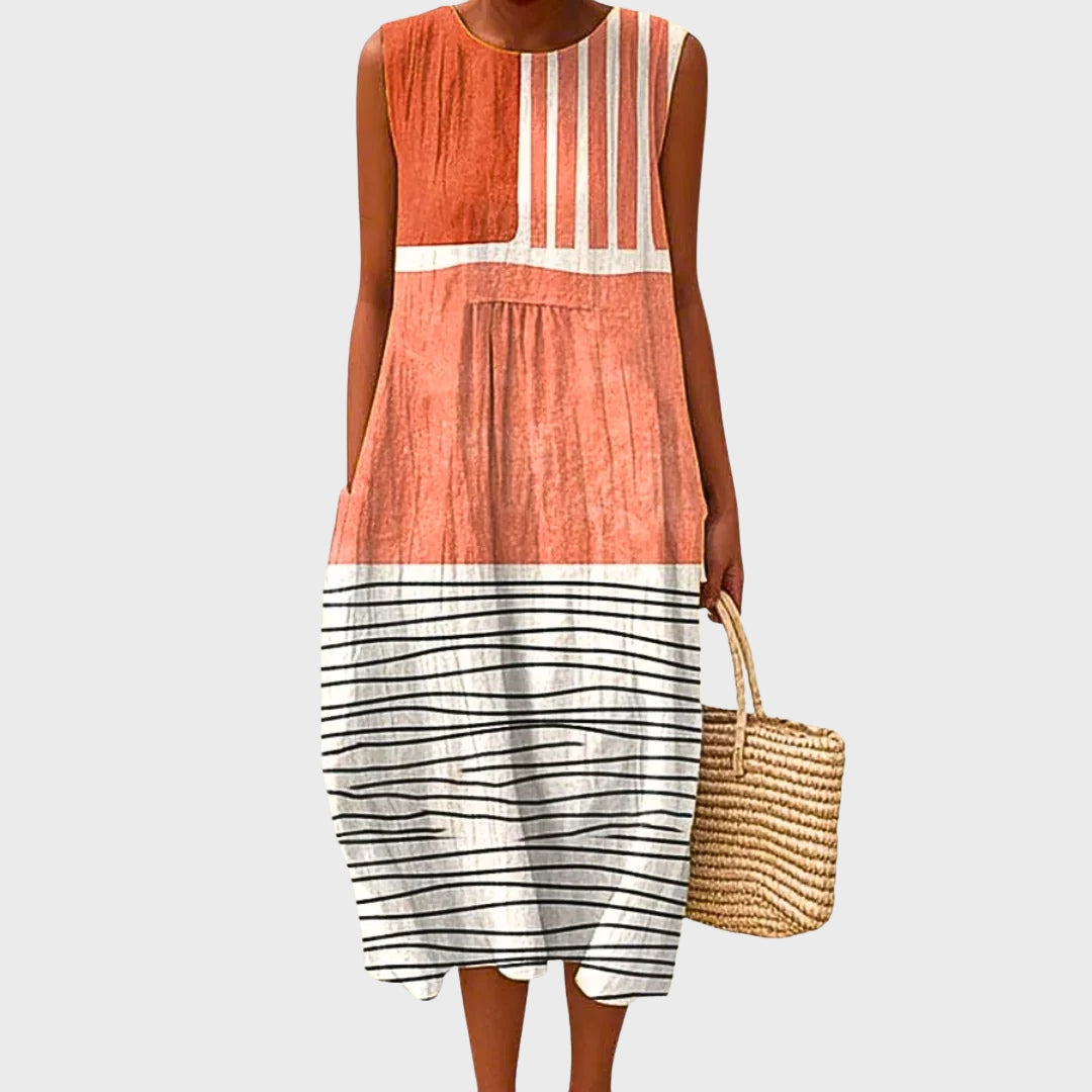 Elisa | Vestido com Painéis e Padrão de Bolas