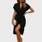 Catarina | Vestido Envelope Midi de Luxo