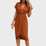 Catarina | Vestido Envelope Midi de Luxo