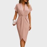 Catarina | Vestido Envelope Midi de Luxo