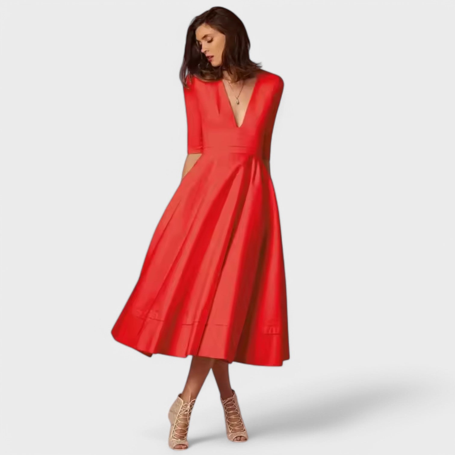 Helena - Elegantna haljina s V-izrezom