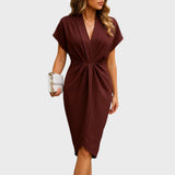 Catarina | Vestido Envelope Midi de Luxo