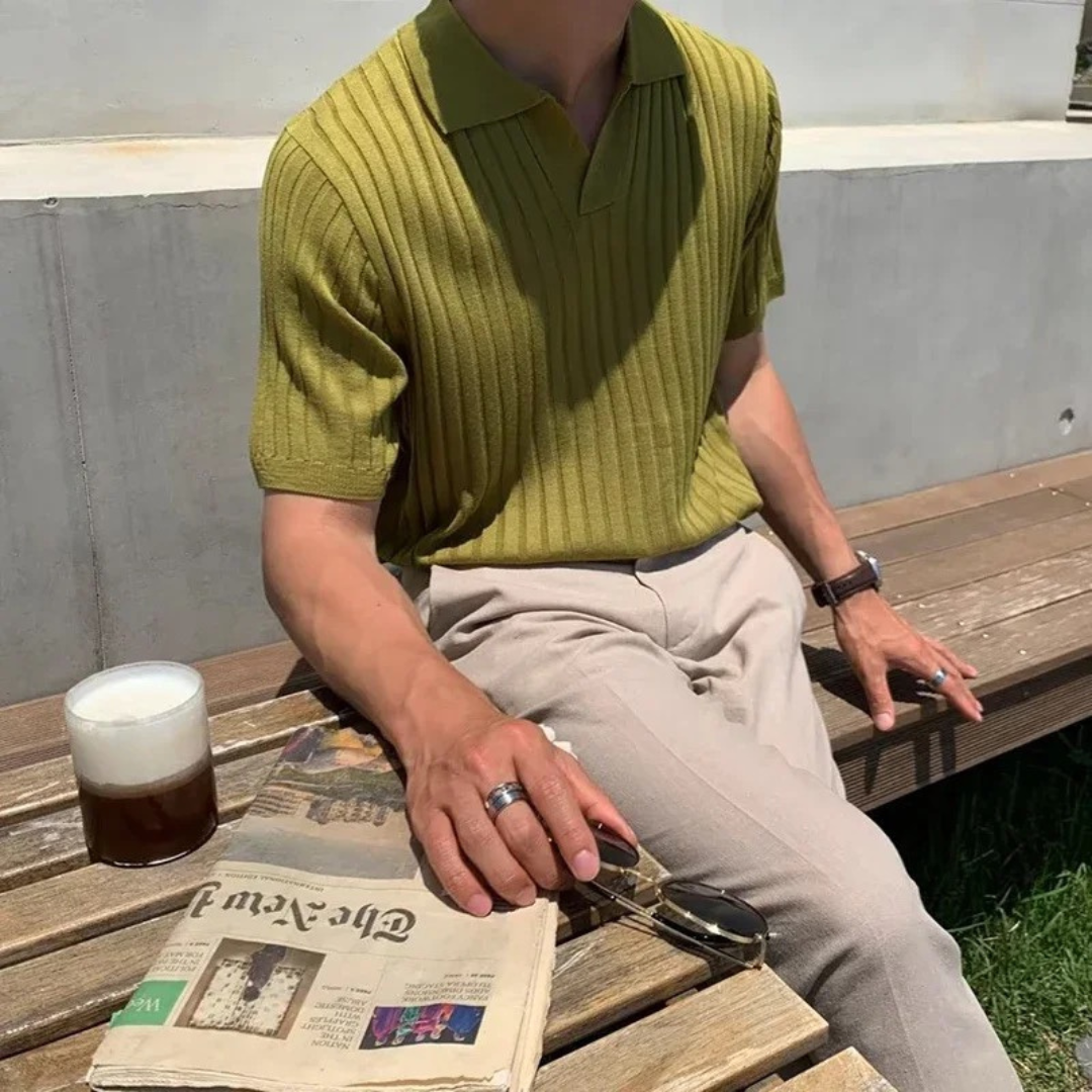 Cristiano | Elegantna rebrasta polo majica