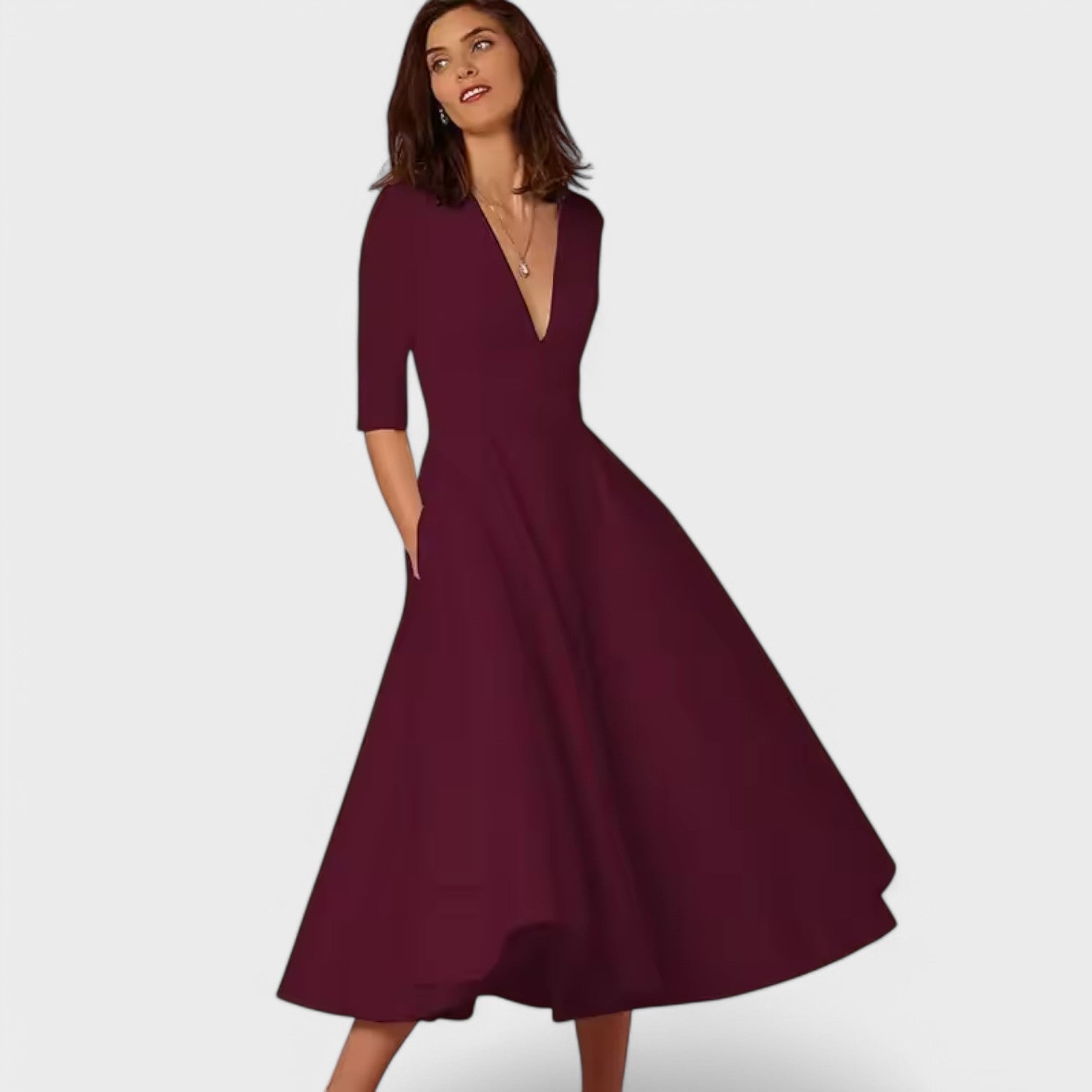 Helena - Elegantna haljina s V-izrezom