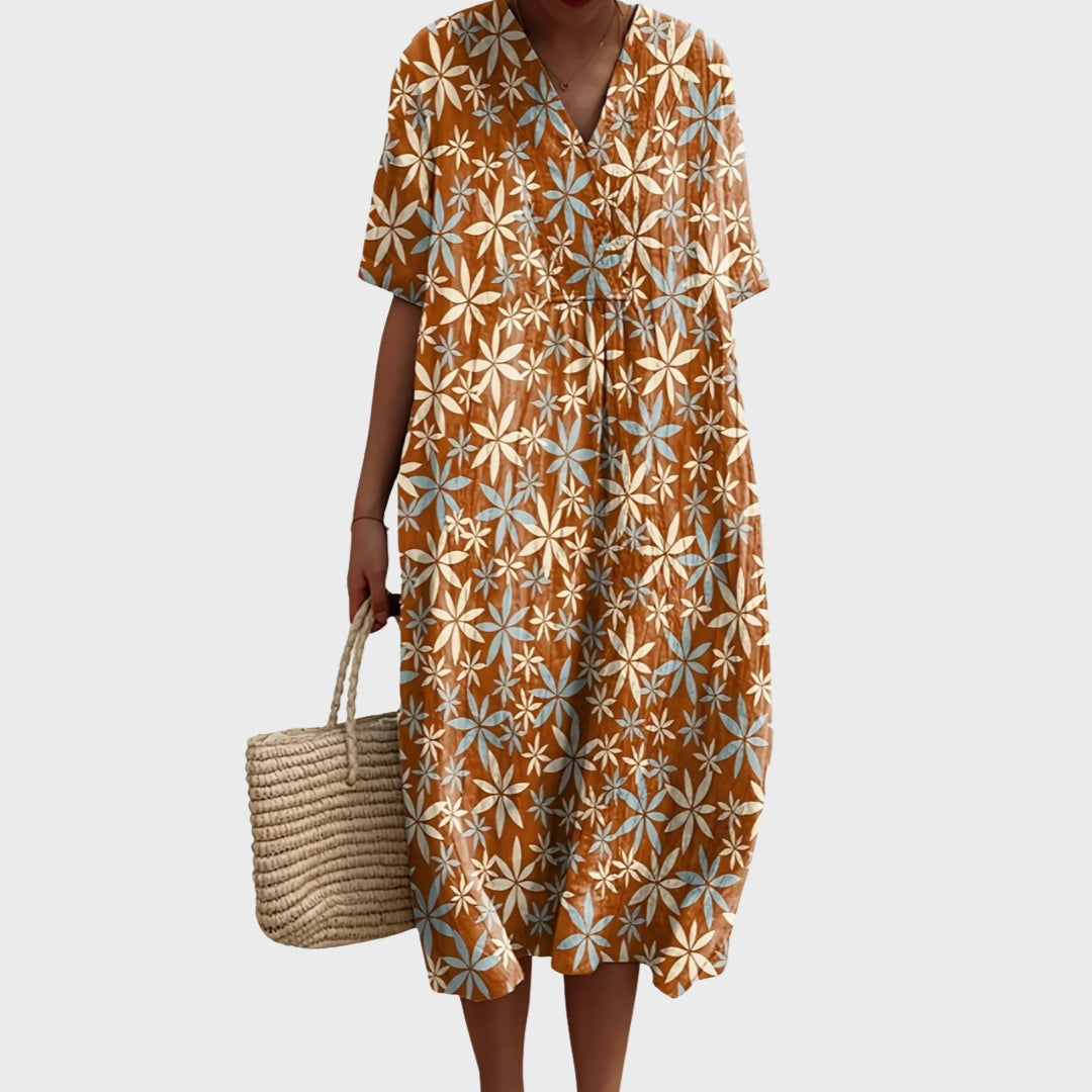 Florence | Vintage cvjetna pamučna haljina s uzorkom sitnog uzorka