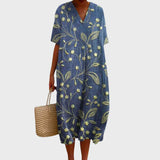 Florença | Vestido Floral Vintage de Algodão