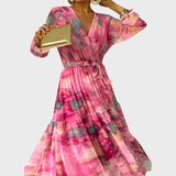 Eloísa | Vestido Longo Floral com Mangas Compridas