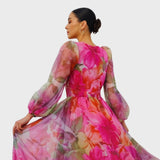 Estela | Vestido Chic de Algodão com Estampa Floral