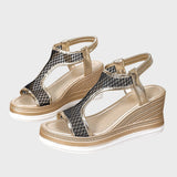 Helena | Sandálias Ortopédicas Elegantes de Cunha