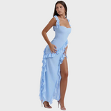 Lara | Vestido Comprido Estiloso com Racha Lateral