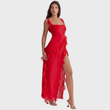 Lara | Vestido Comprido Estiloso com Racha Lateral