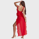 Lara | Vestido Comprido Estiloso com Racha Lateral