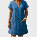 Sofia | Vestido de Ganga Suave com Bolsos Frontais