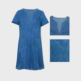 Sofia | Vestido de Ganga Suave com Bolsos Frontais