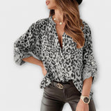 Luisa - Blusa Moderna Com Padrão de Leopardo