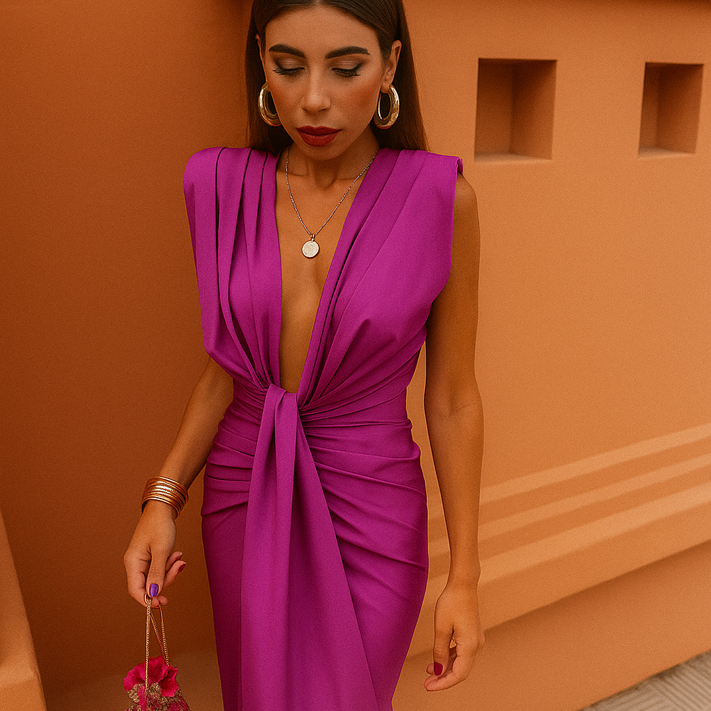 MORIAH | Pestrobarevné bezrukávové šaty