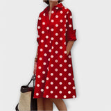 Olga - Vestido Camisa Moderno com Gola e Mangas 3/4