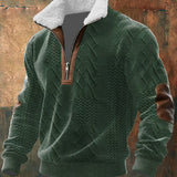 Ewan - Džemper s patent zatvaračem i visokim ovratnikom od krzna