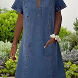 Julia | Elegantní džínové šaty s kapsami