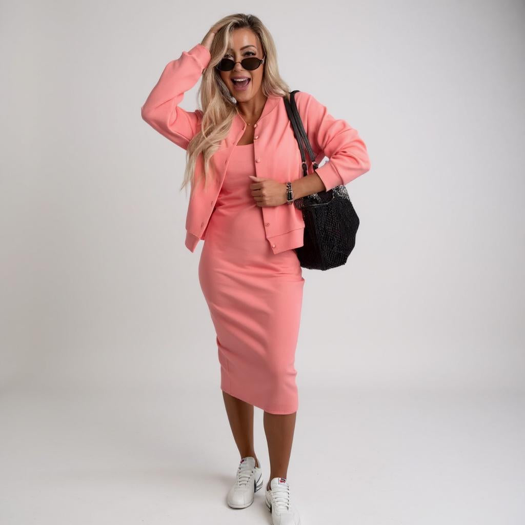 Manon™ | Pohodlné midi šaty a vesta