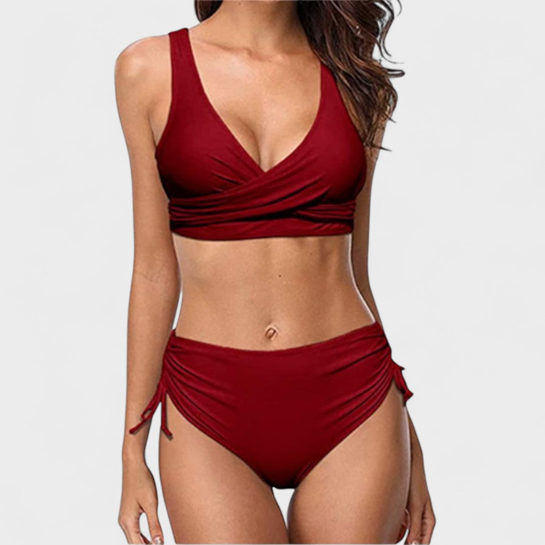 Helena - Bikini visokog struka s preklopljenim gornjim dijelom