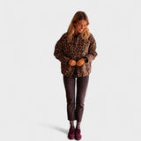 Roza - Moderni kaput s leopard printom