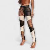 Amelia - Cijepaste hlače s uzorkom blokova u boji